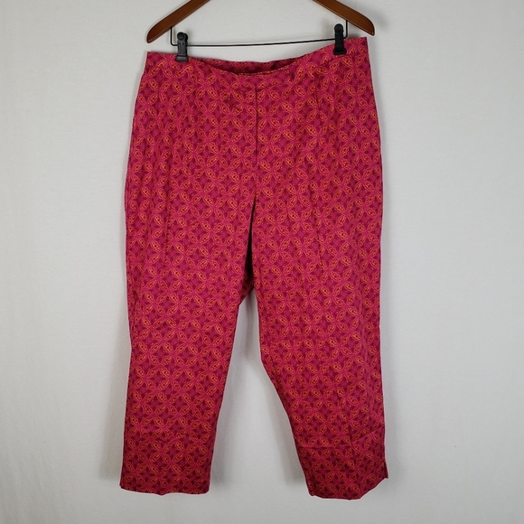 EUC Pink Vibrant Patterned Ankle Pants Women's Size 18W - Picture 3 of 7